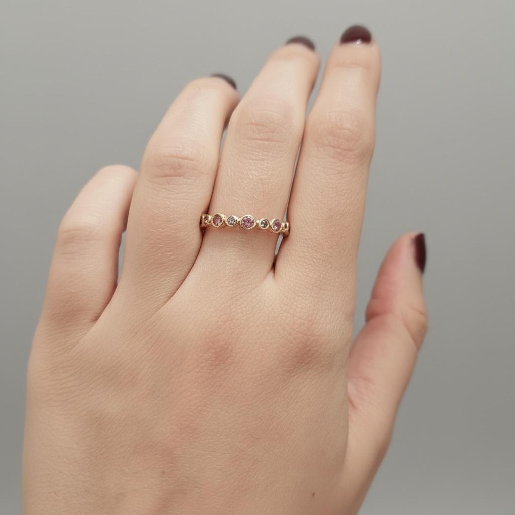 Pink Tourmaline & Iolite Ring