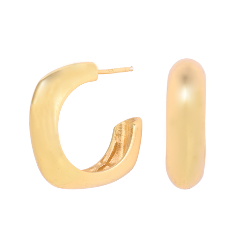 Square Hoops 18ct GP Brass