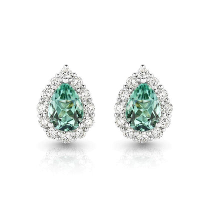 Mint Tourmaline & Diamond Earrings