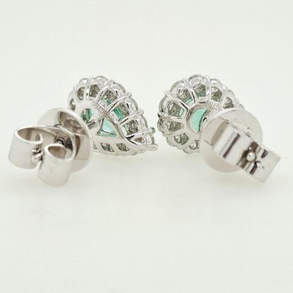 Mint Tourmaline & Diamond Earrings