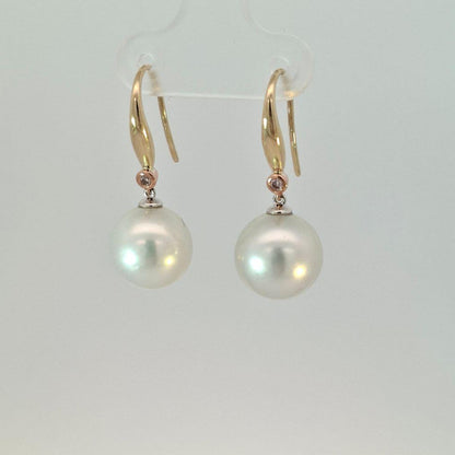 Pink Diamond & South Sea Pearl Earrings