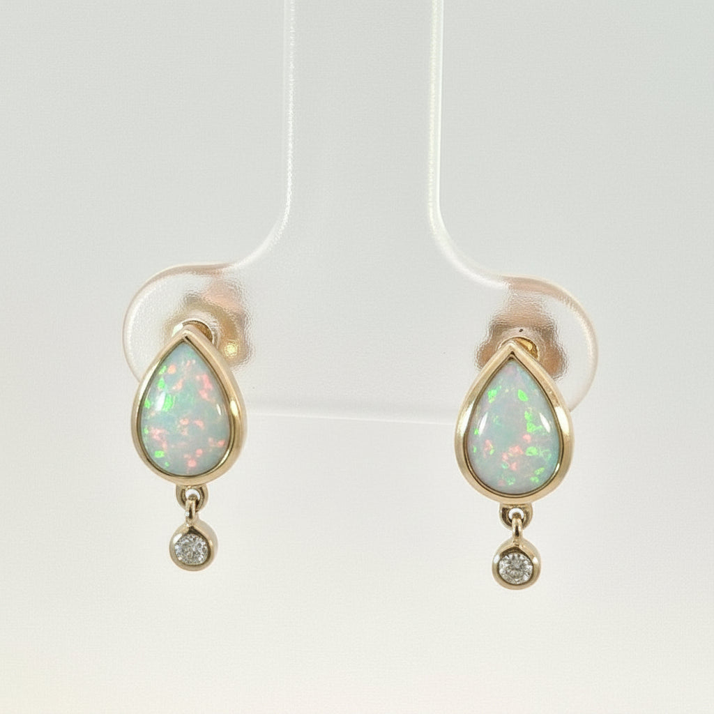 Opal and Diamond Earrings