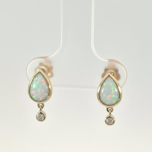 Opal and Diamond Earrings