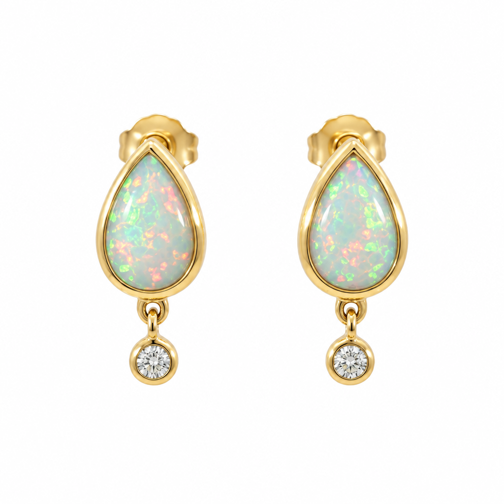 Opal and Diamond Earrings