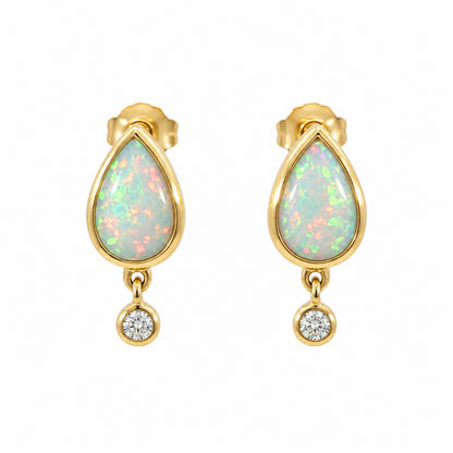 Opal and Diamond Earrings