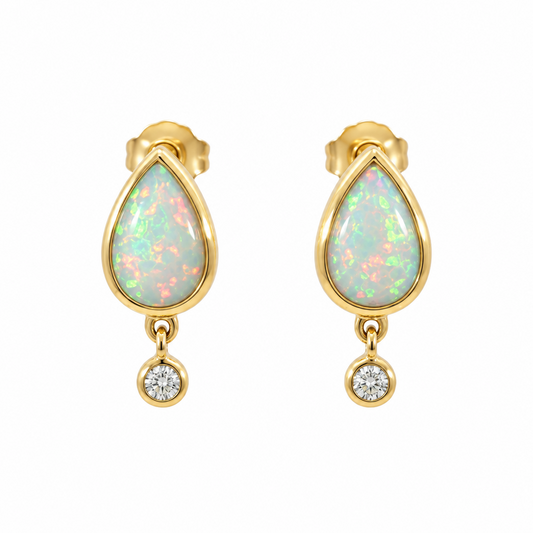 Opal and Diamond Earrings