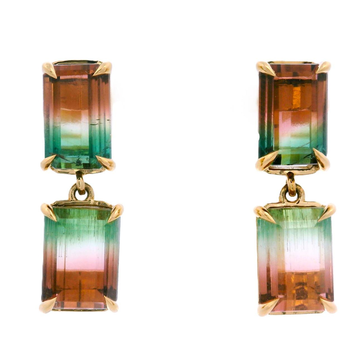 Watermelon Tourmaline Drop Earrings