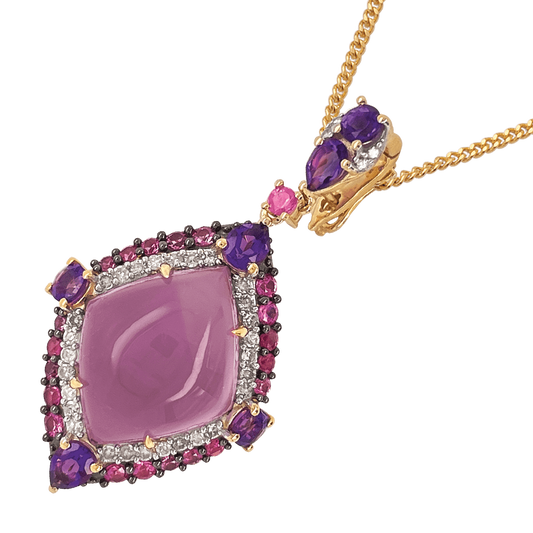 Amethyst, Pink Sapphire & Diamond Enhancer